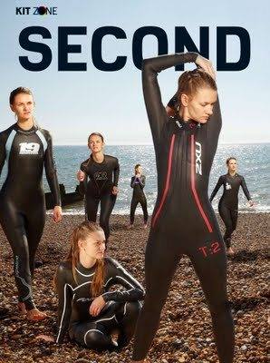 Kit Zone magazine campaign shoot with Pip in a 2XU wetsuit on the beach